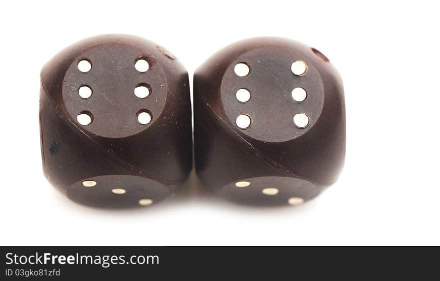 Dices on white background