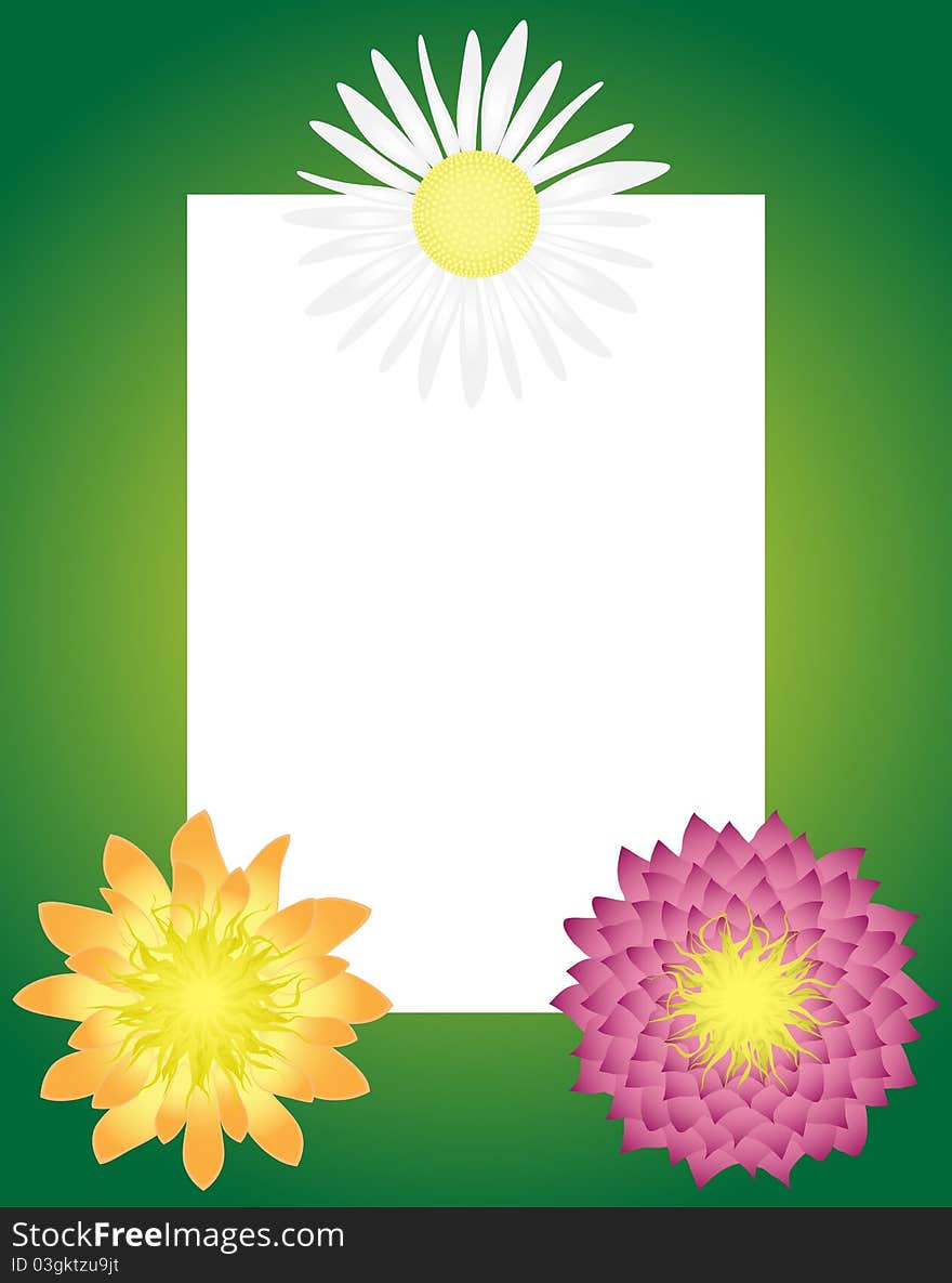 Flower frame with a place for your text, illustration. Flower frame with a place for your text, illustration