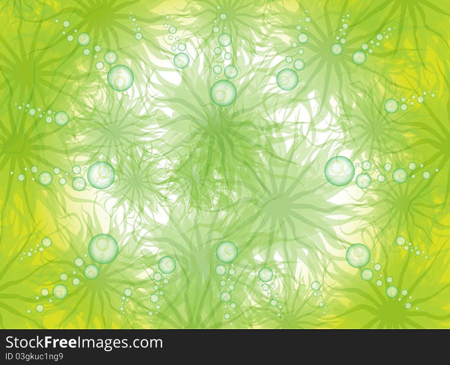 Green swamp, bubbles of air, vector illustration, eps10