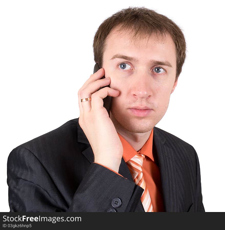 The Businessman Speaks By A Phone