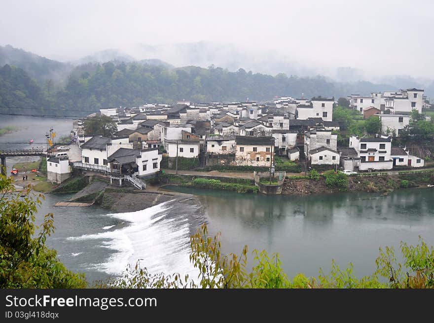 Landscape of a famous Chinese ancient town in Jiangxi