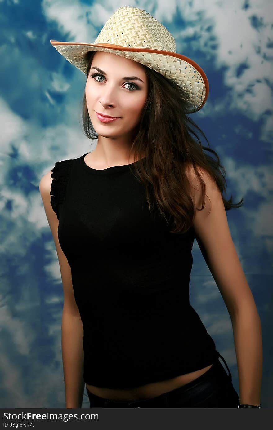 Girl in a straw hat