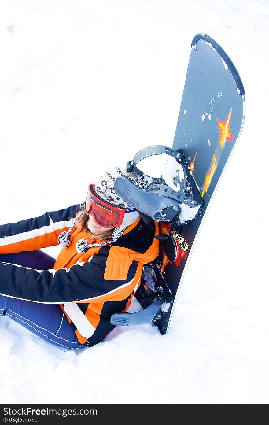 Girl With Snowboard