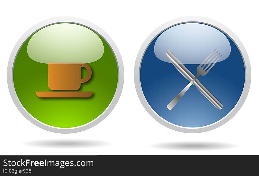 Restaurant Glossy Icons