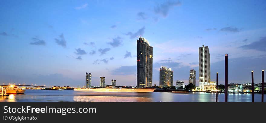 Panorama of Evening bangkok. thailand