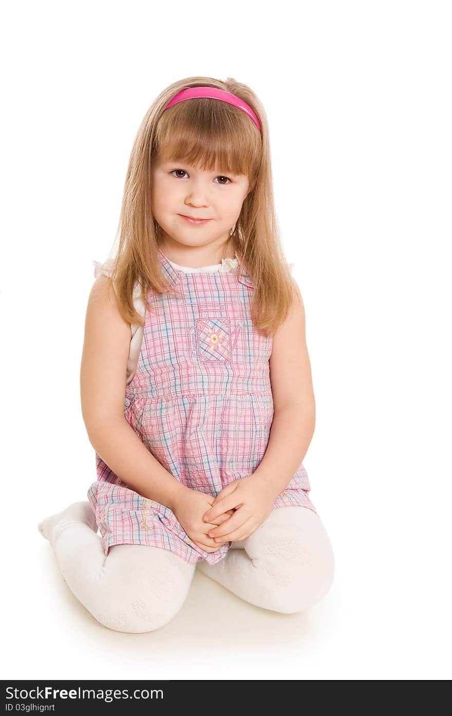 The little girl isolated on white background