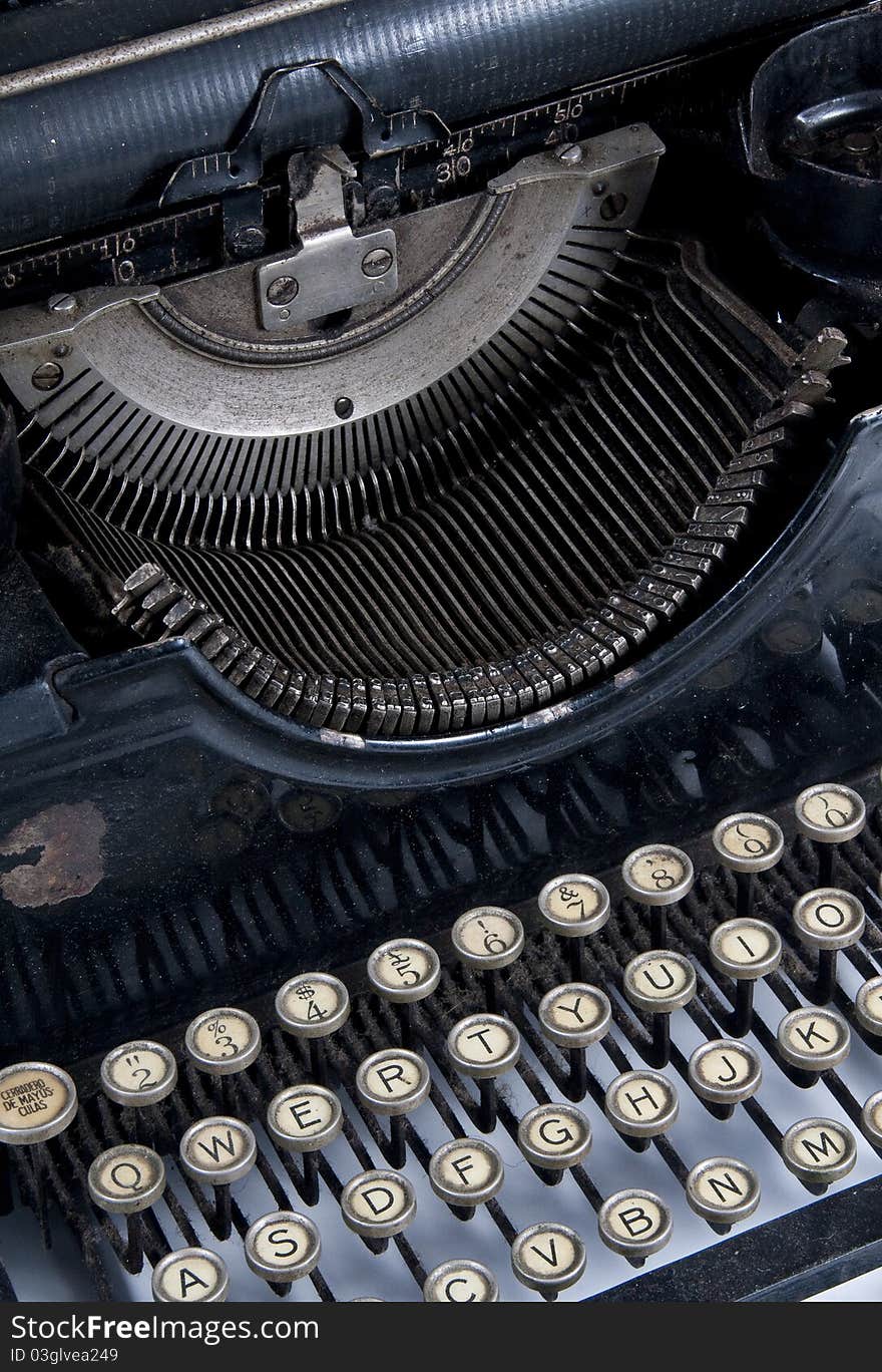 First plane of old typewriter. First plane of old typewriter