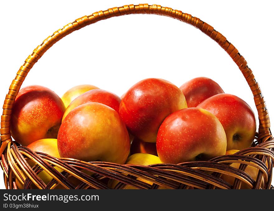 Wood basket with Red Apples