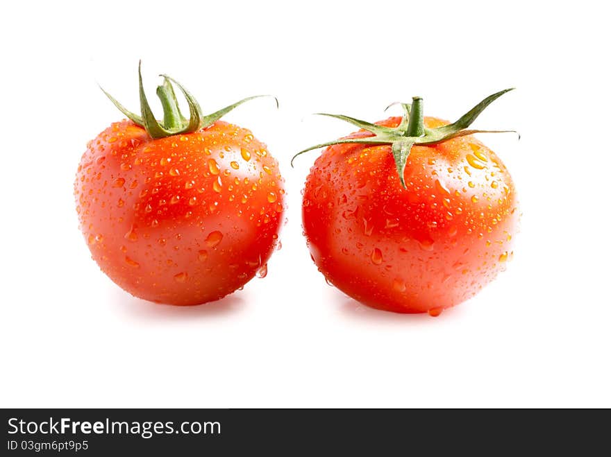 Two fresh tomatoes