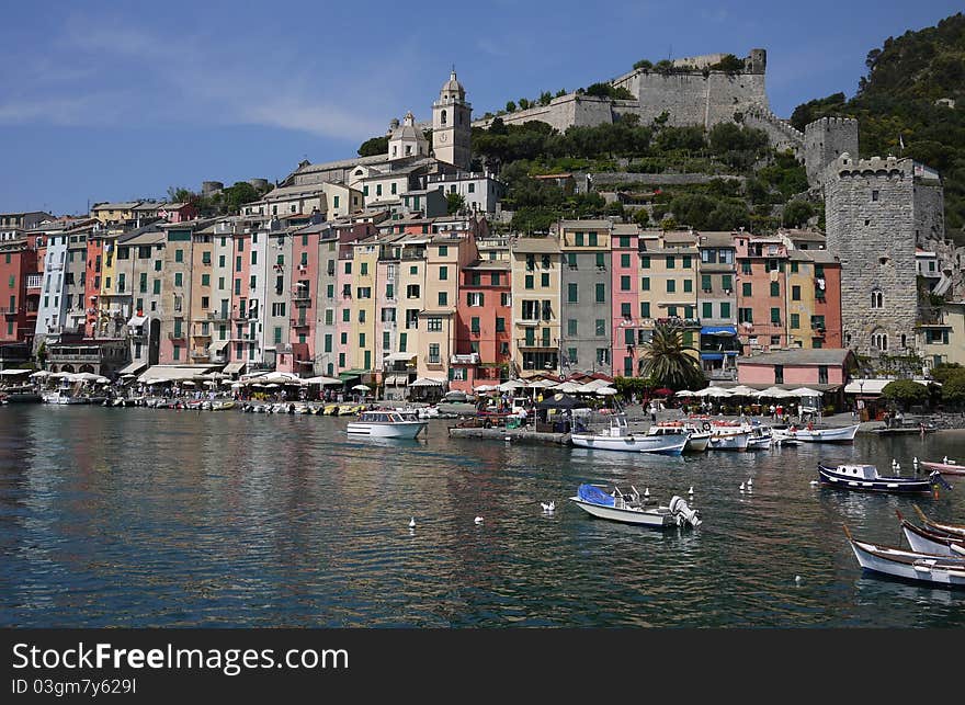 Portovenere, the harbor and the castle