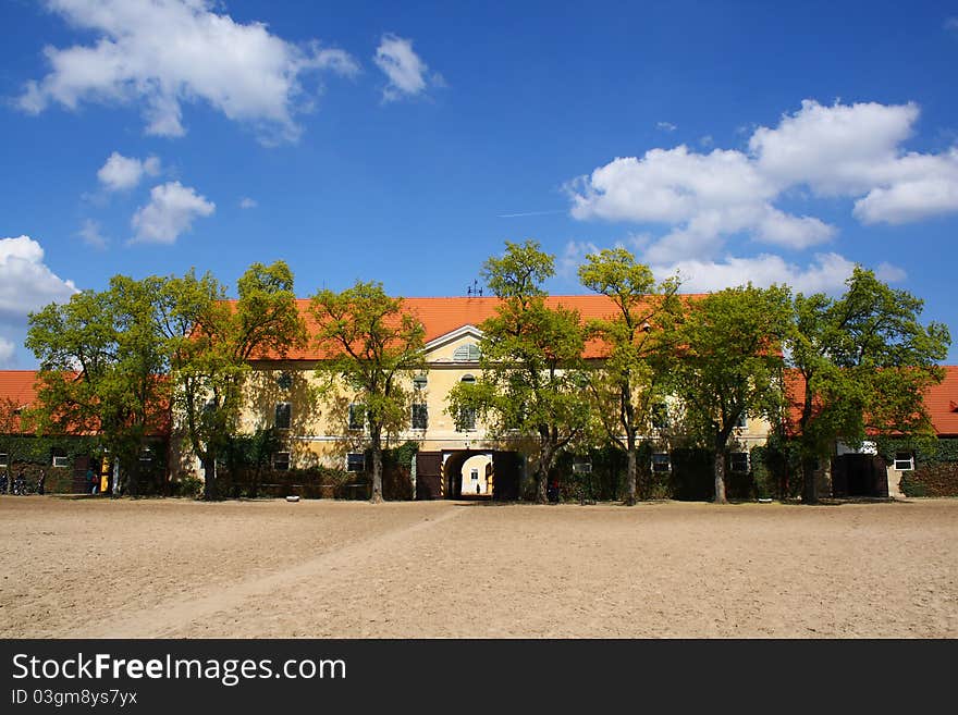 Horse-breeding farm in Kladruby, Czech Republic.