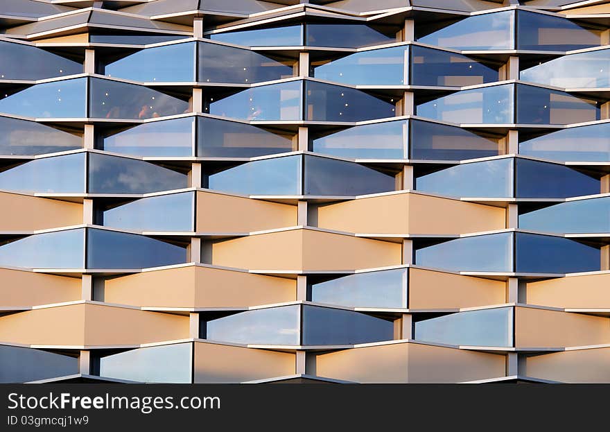 Detail of a modern building placed in Zaragoza