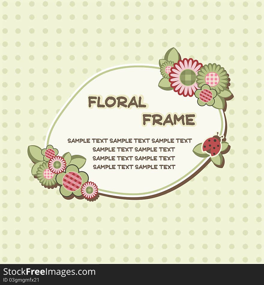 Frame for text with flower design, . Frame for text with flower design,