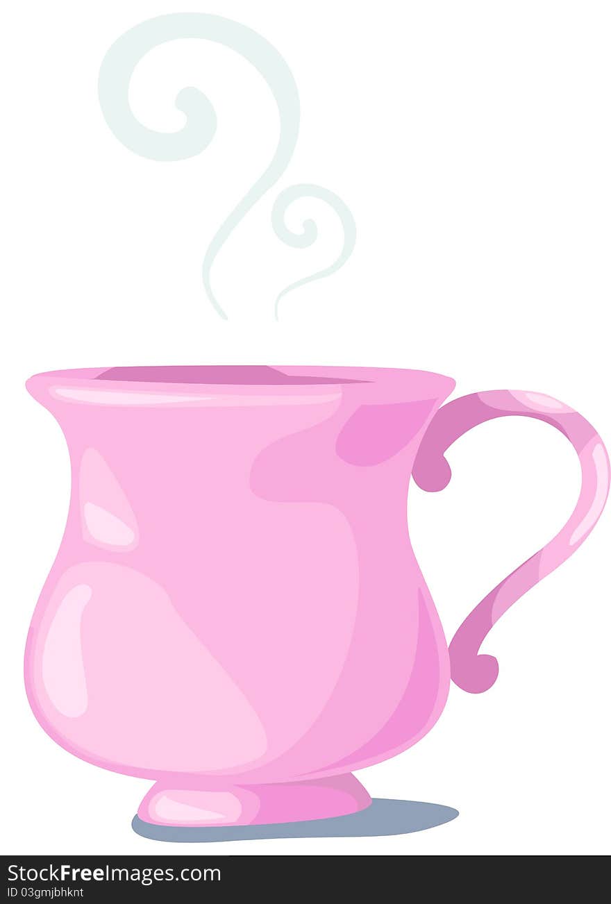 Illustration of isolated a cup of coffee on white background