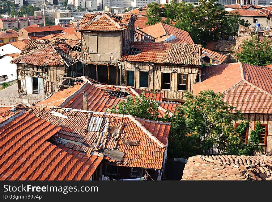 Old roofs of historical part of Ankara, capital of Turkey. Old roofs of historical part of Ankara, capital of Turkey