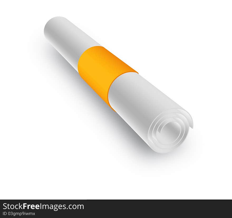 Diploma wrapped with a yellow ribbon on white background - Vector - easy to modify. Diploma wrapped with a yellow ribbon on white background - Vector - easy to modify.