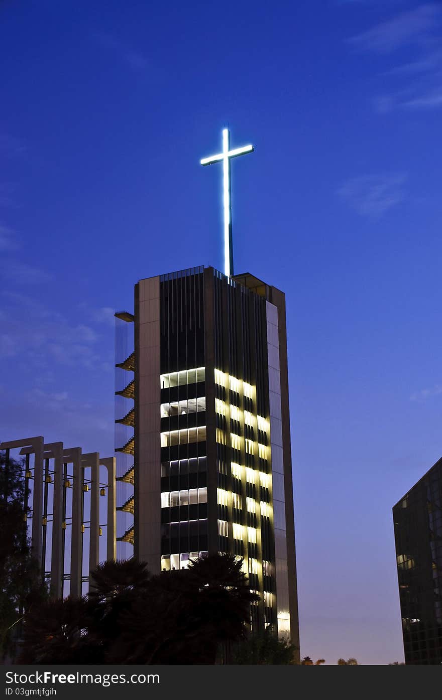 A cathedral at twilight in Garden Grove,CA. A cathedral at twilight in Garden Grove,CA.