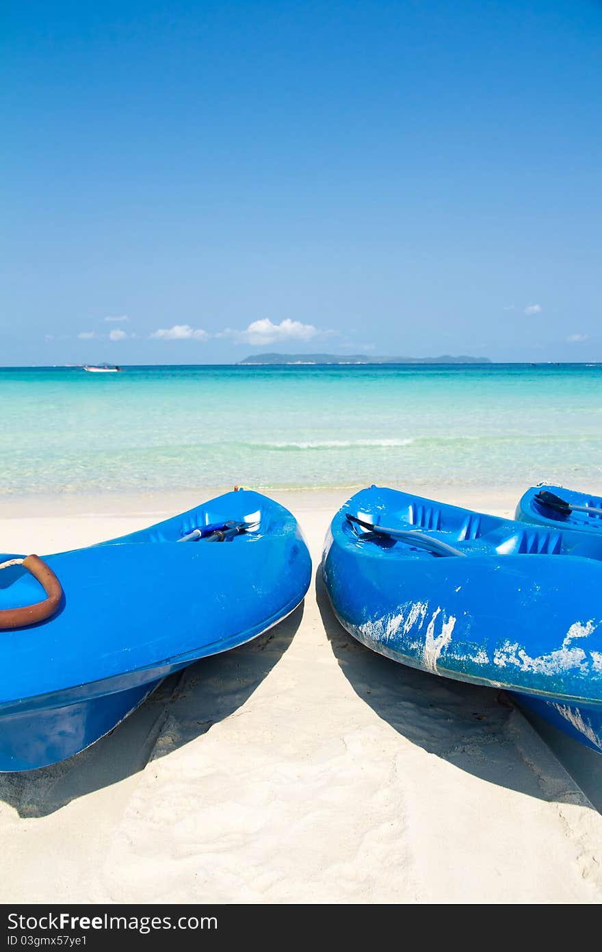 Kayak on Beach in larn island,Thailand