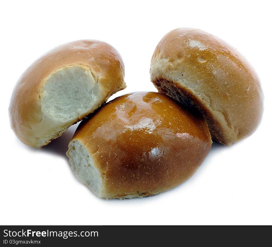 hot buns on a white background