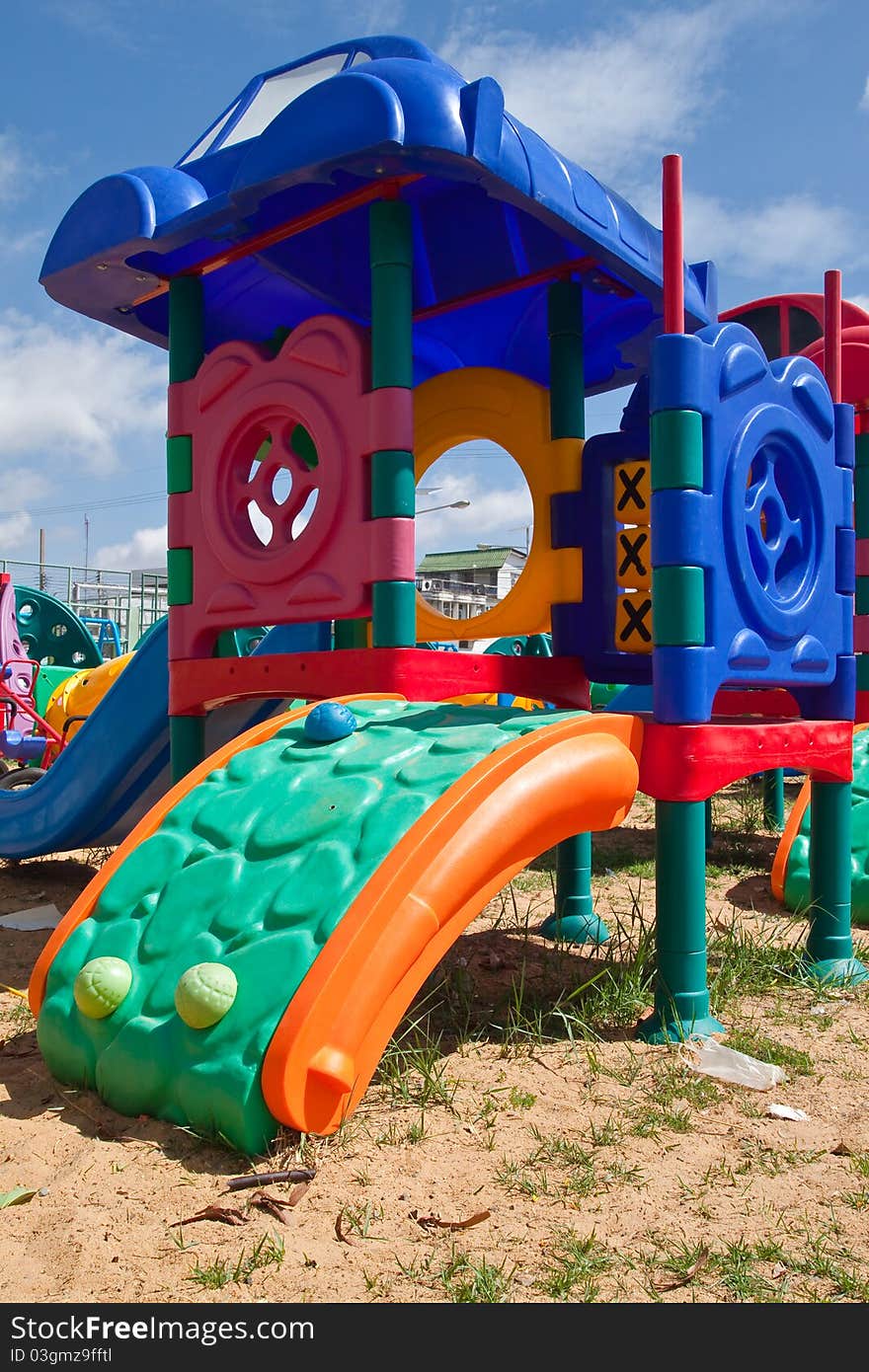 Colorful of Playground and blue sky