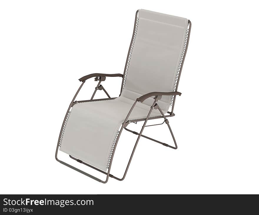 Metal chaise lounge isolated on white background