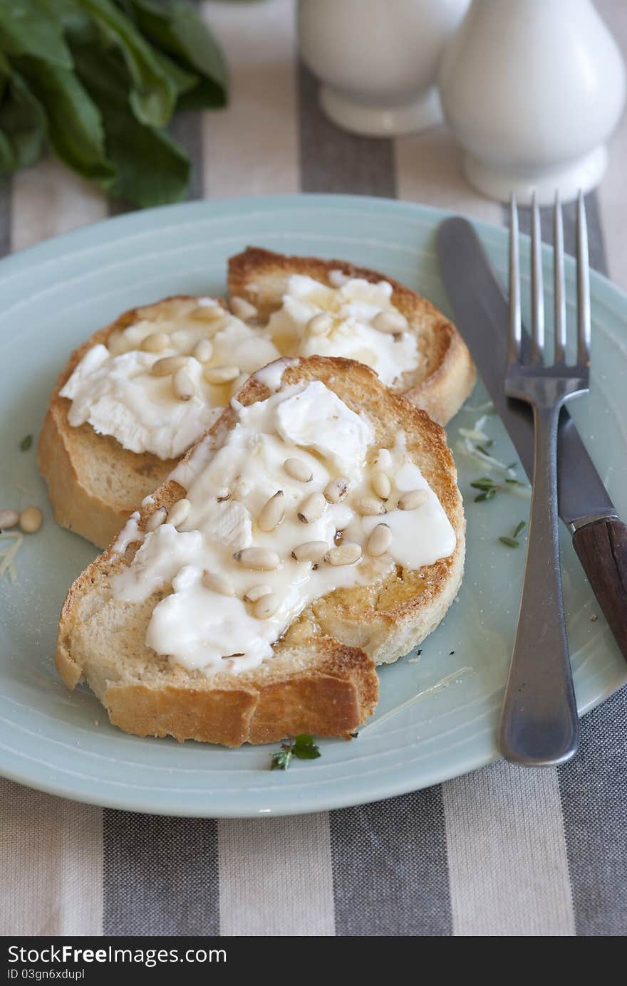 Toasts with goat s cheese