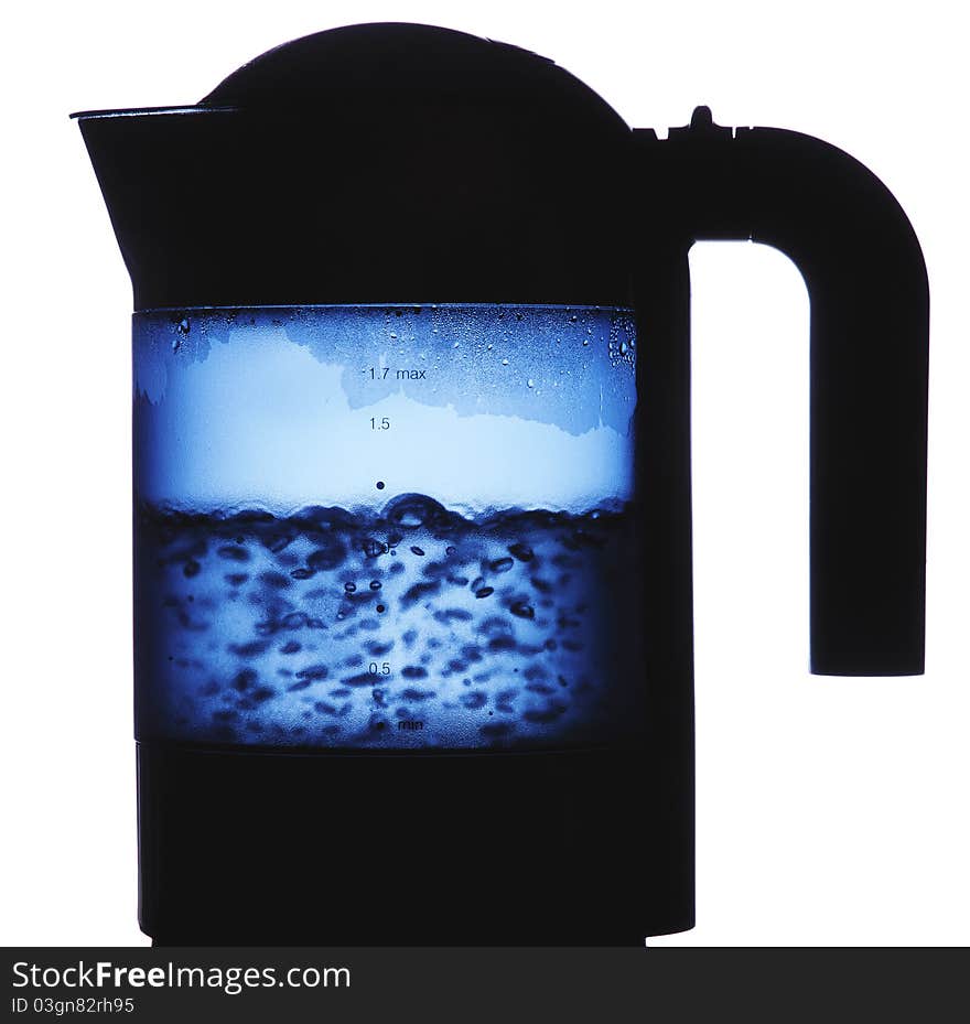 The kettle with boil water