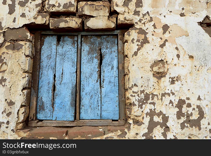 An old wooden window in Africa. An old wooden window in Africa