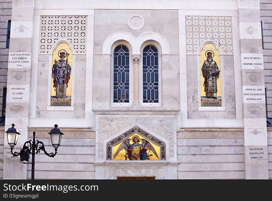 Front of Serbian-Orthodox church of St.Spiridione in Trieste (Italy). Front of Serbian-Orthodox church of St.Spiridione in Trieste (Italy)