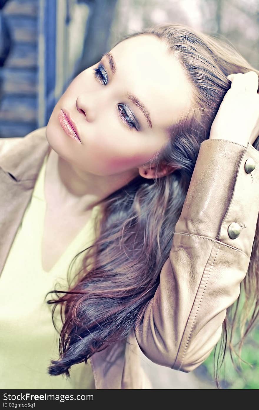 Glamour portrait of beautiful young brunette