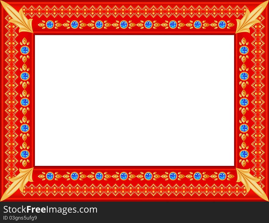 Frame for a photo with jewels in a