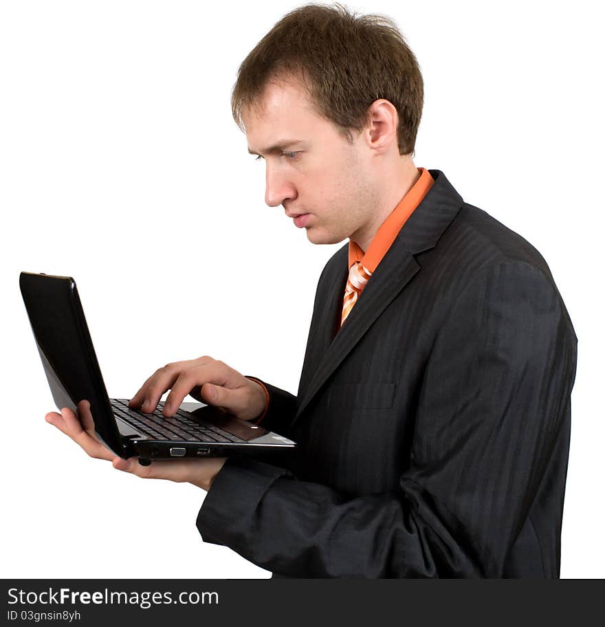 The businessman with a laptop