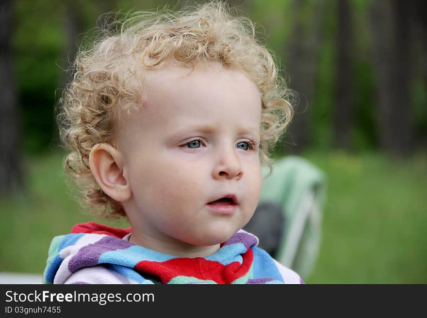 Portrait Of Little Curly Girl