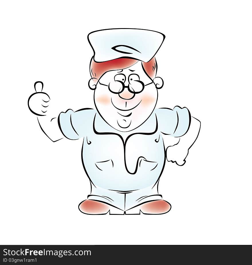 Illustration Of A Doctor With A Stethoscope