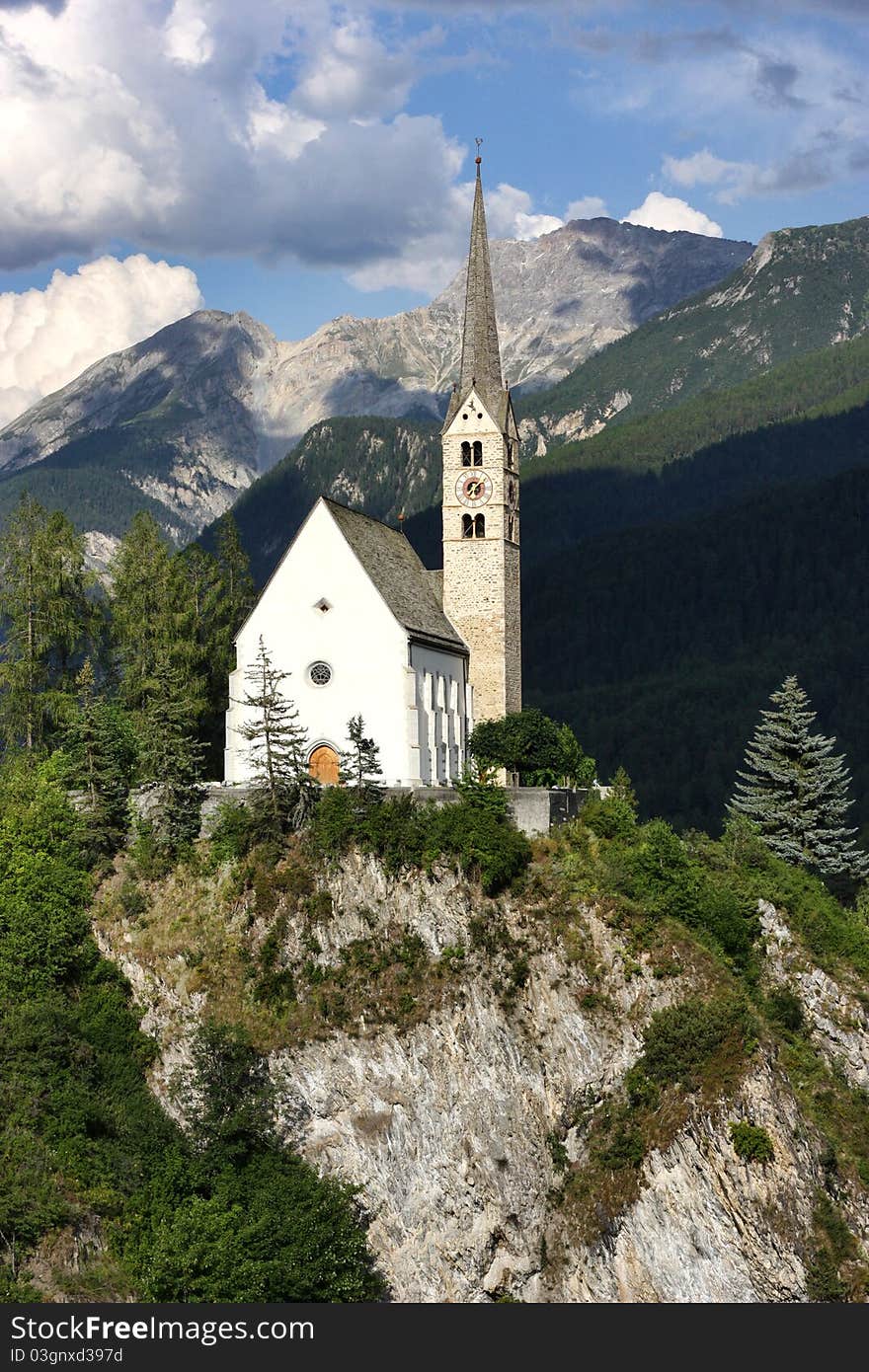 Church in the Swiss mountains