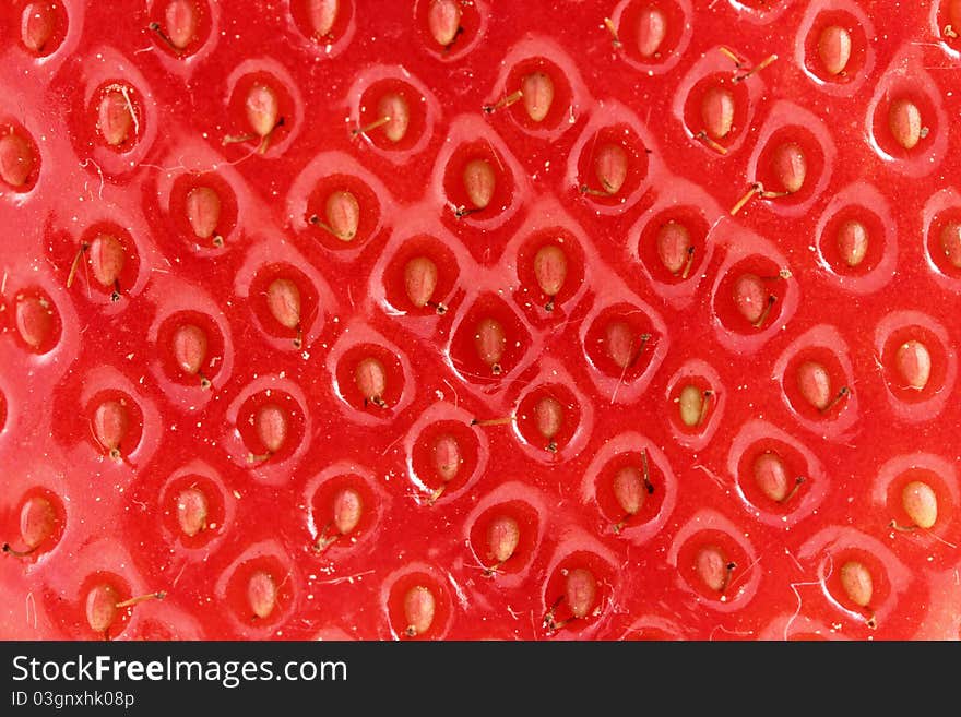 An fresh and delicous strawberry texture macro