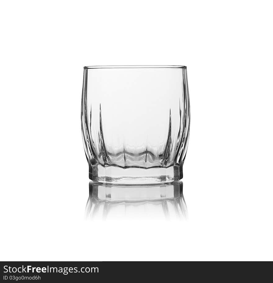 Oldfashion glass on white background