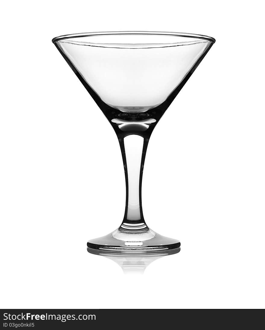 Martini glass on white background