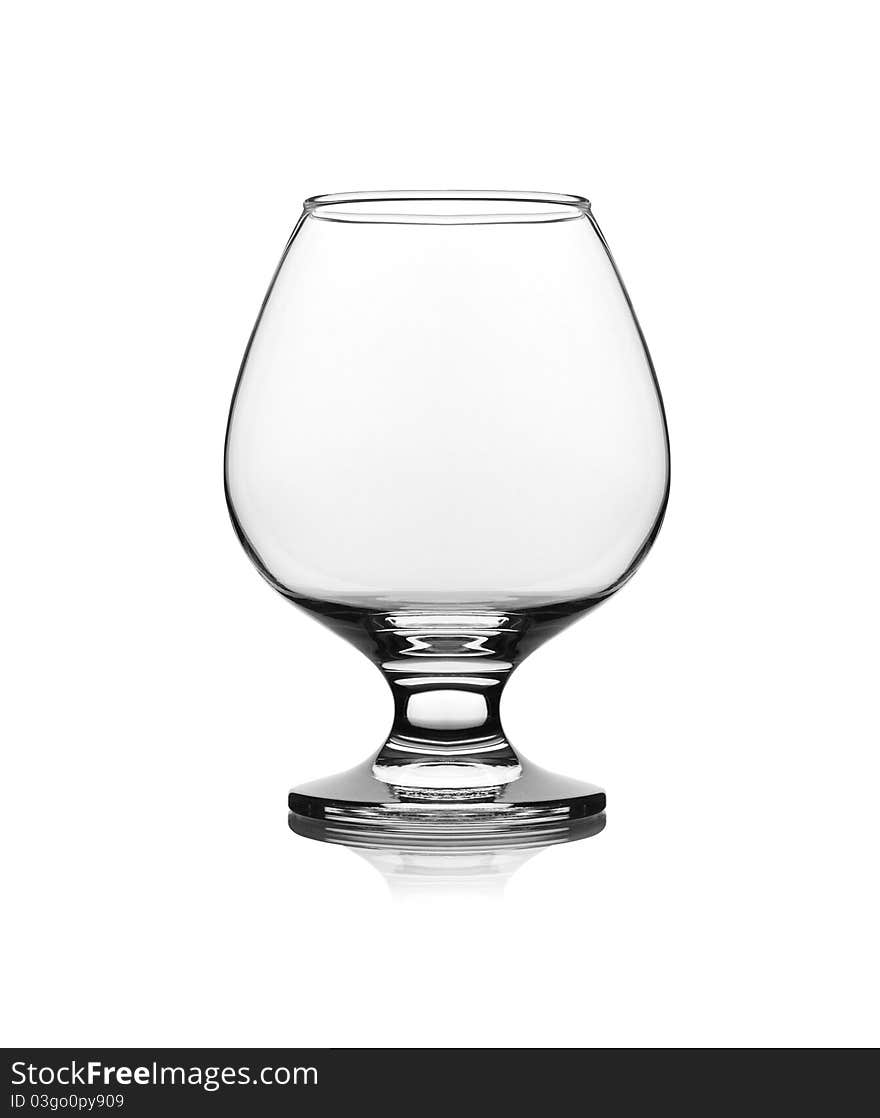 Snifter glass on white background