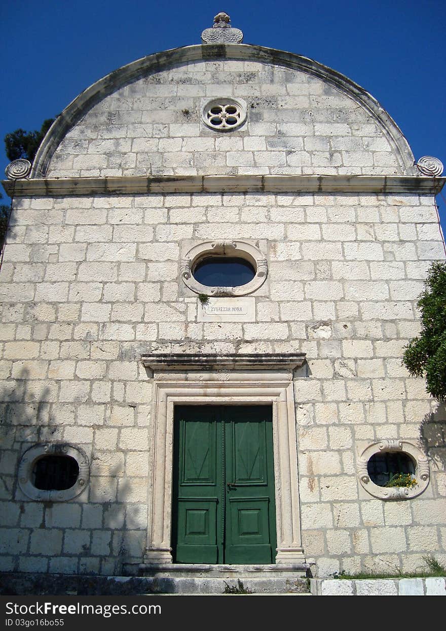 Detail of small church on Hvar island in Croatia