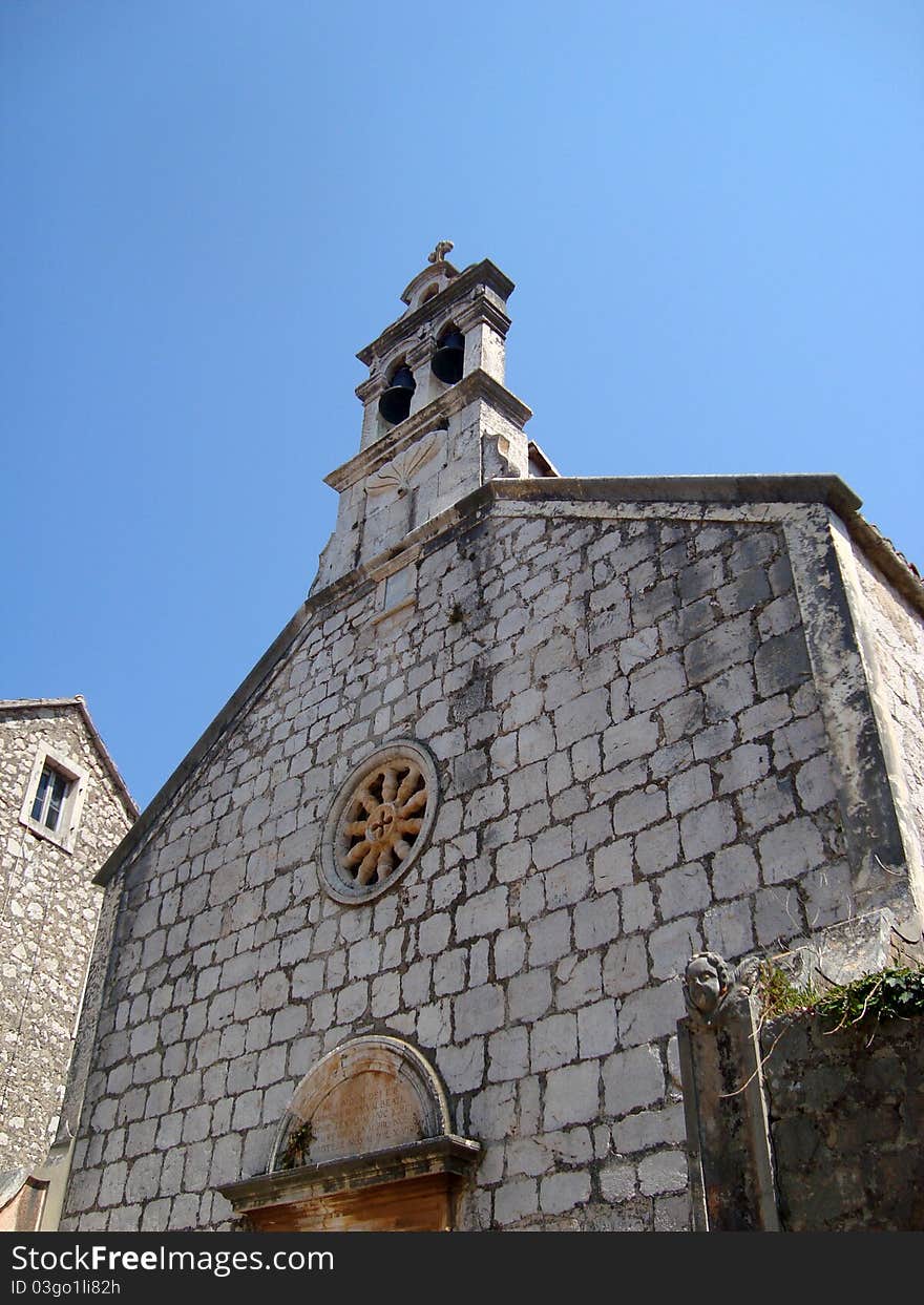 Detail of small church on Hvar island in Croatia