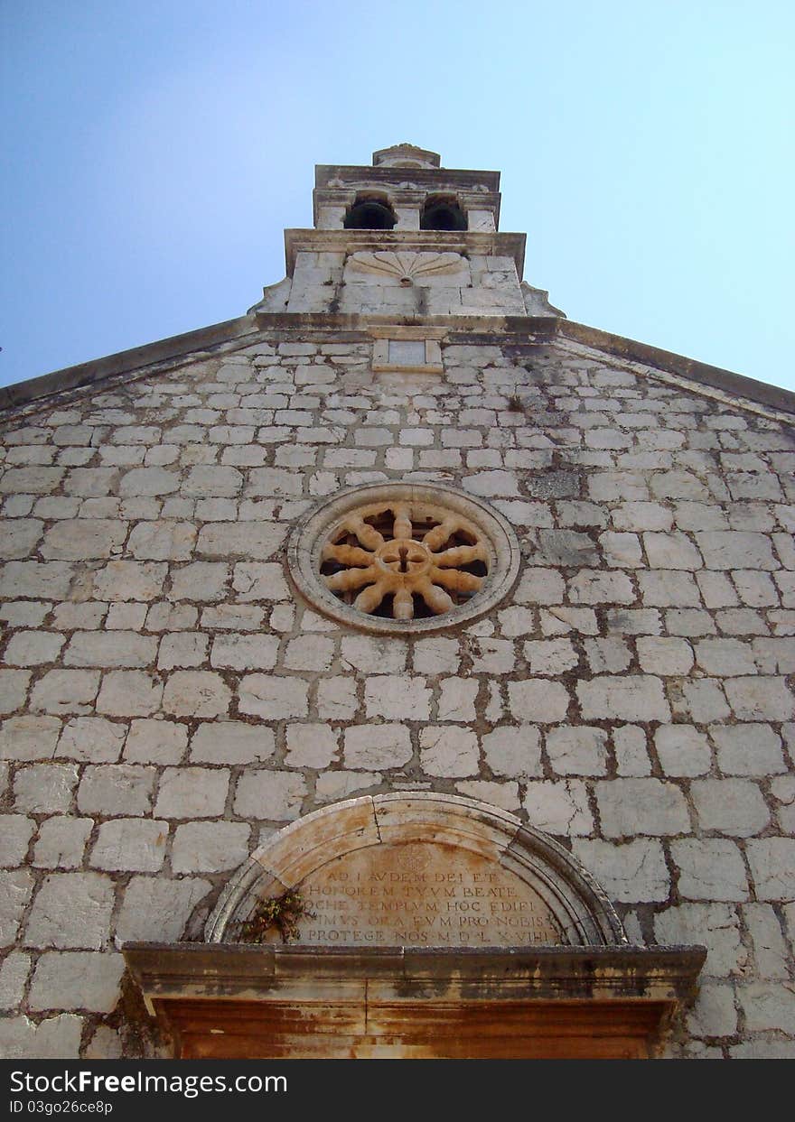 Detail of small church on Hvar island in Croatia