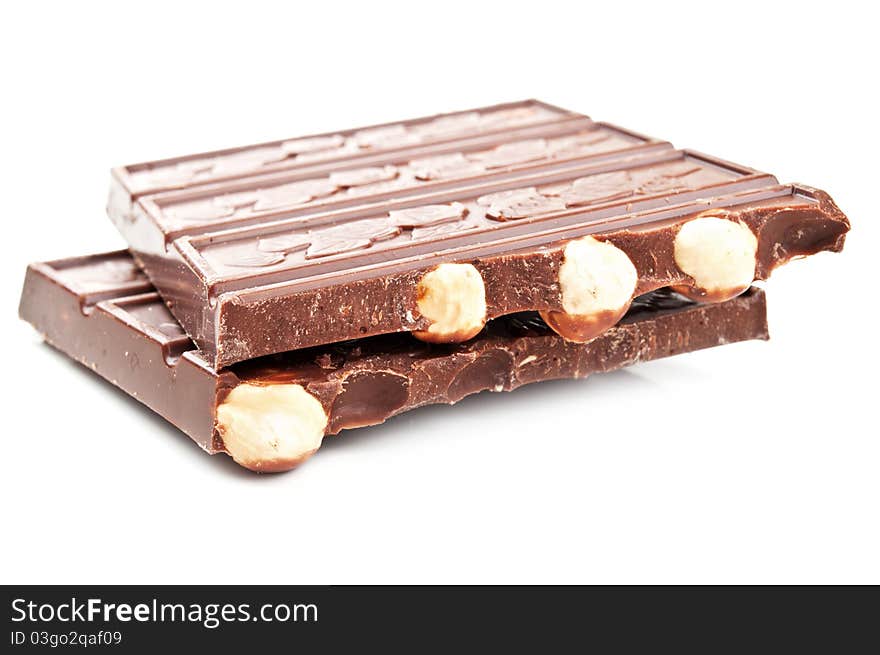 Bar of chocolate with nuts