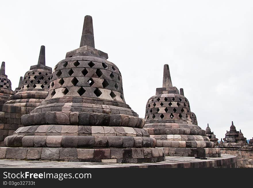 Borobudur temple in Jogjakarta, an ancient Buddhist temple in Jogjakarta, Indonesia.