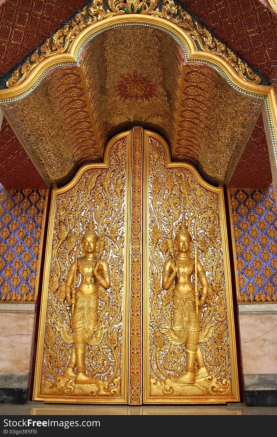 Buddha Door in Thailand Temple