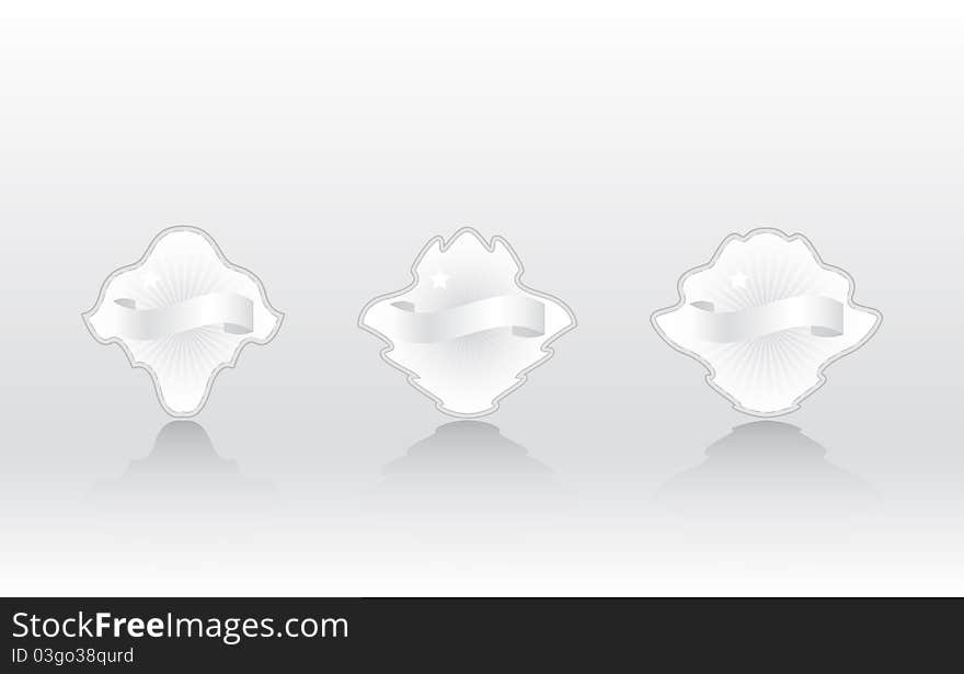 Three web design elements in grey background. Three web design elements in grey background