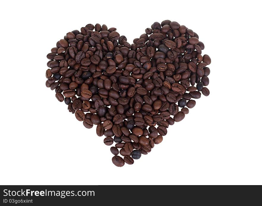 Coffee bean heart