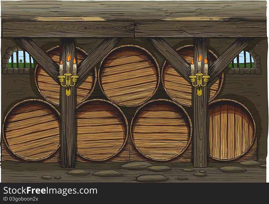 An old wine barrels