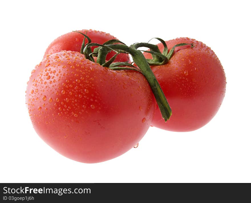 Tomatoes with drops of water