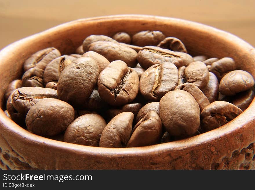 Coffee Grains In A Bowl